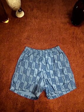 Nike Blue Geometric Men's Athletic Shorts